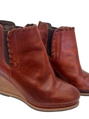 Ariat Belle Whipstitch Wedge Ankle Boots Size 8